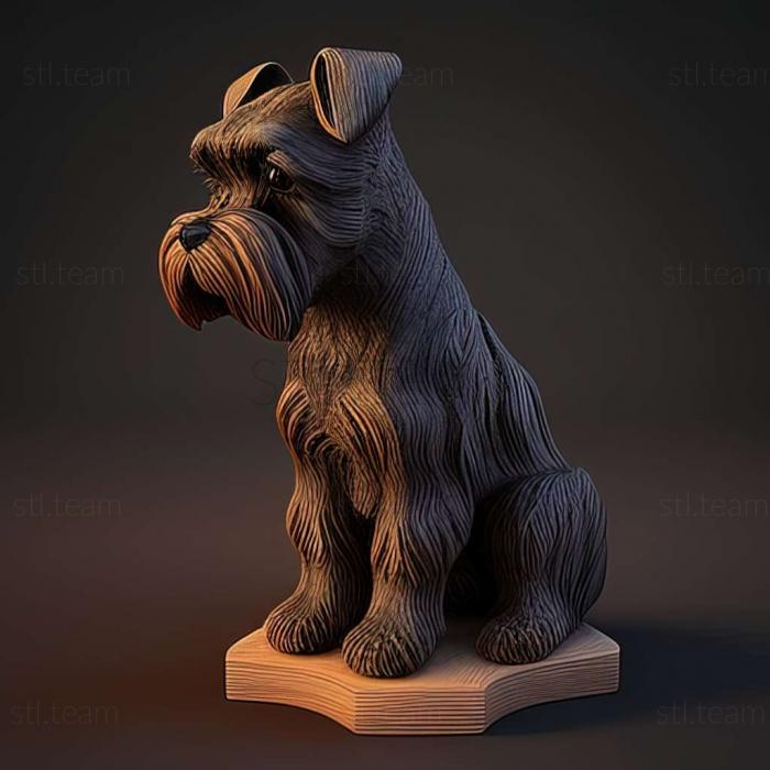 3D model Zwergschnauzer dog (STL)